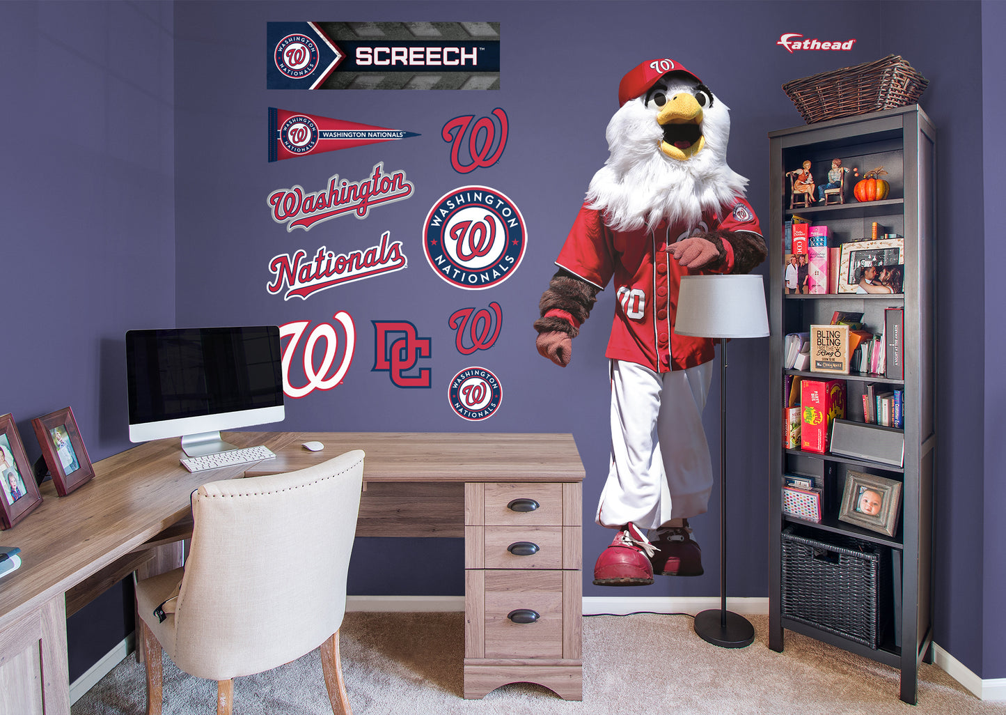 Washington Nationals: Screech 2021 Mascot        - Officially Licensed MLB Removable Wall   Adhesive Decal