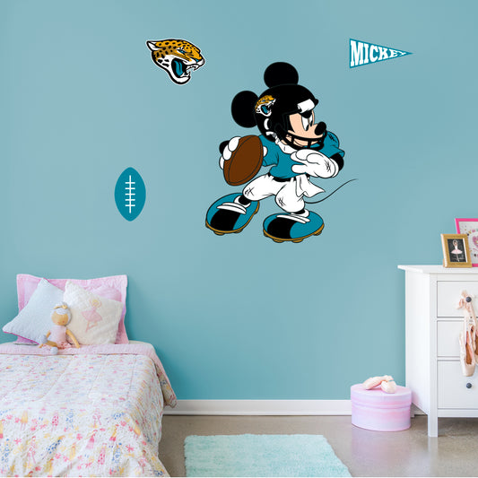 Jacksonville Jaguars: Mickey Mouse 2021        - Officially Licensed NFL Removable     Adhesive Decal