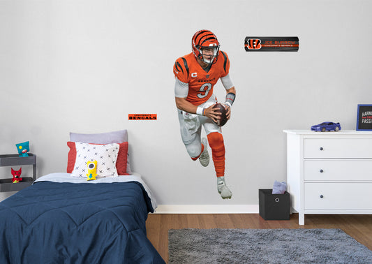 Cincinnati Bengals: Joe Burrow  Orange        - Officially Licensed NFL Removable     Adhesive Decal
