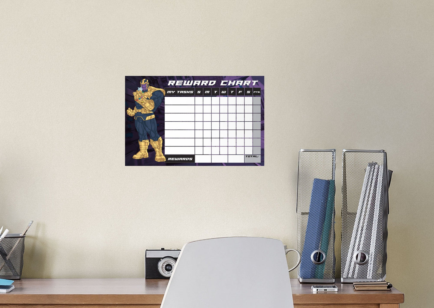 Avengers: THANOS Reward Chart Dry Erase        - Officially Licensed Marvel Removable Wall   Adhesive Decal