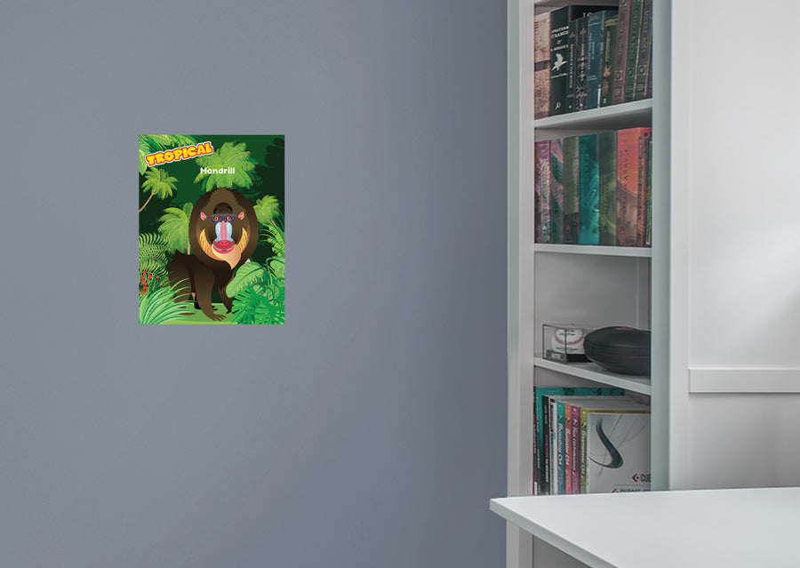 Jungle: Mandrill Mural        -   Removable Wall   Adhesive Decal