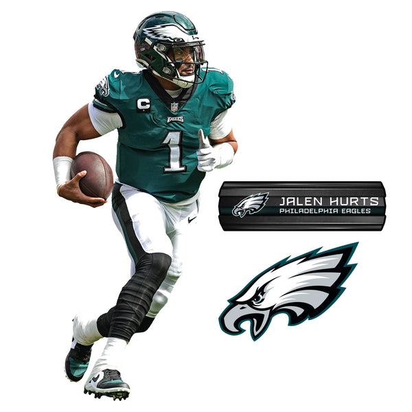 Philadelphia Eagles: Jalen Hurts 2021 No.1 - NFL Removable Adhesive Wall Decal Giant Athlete +2 Wall Decals 28W x 51H