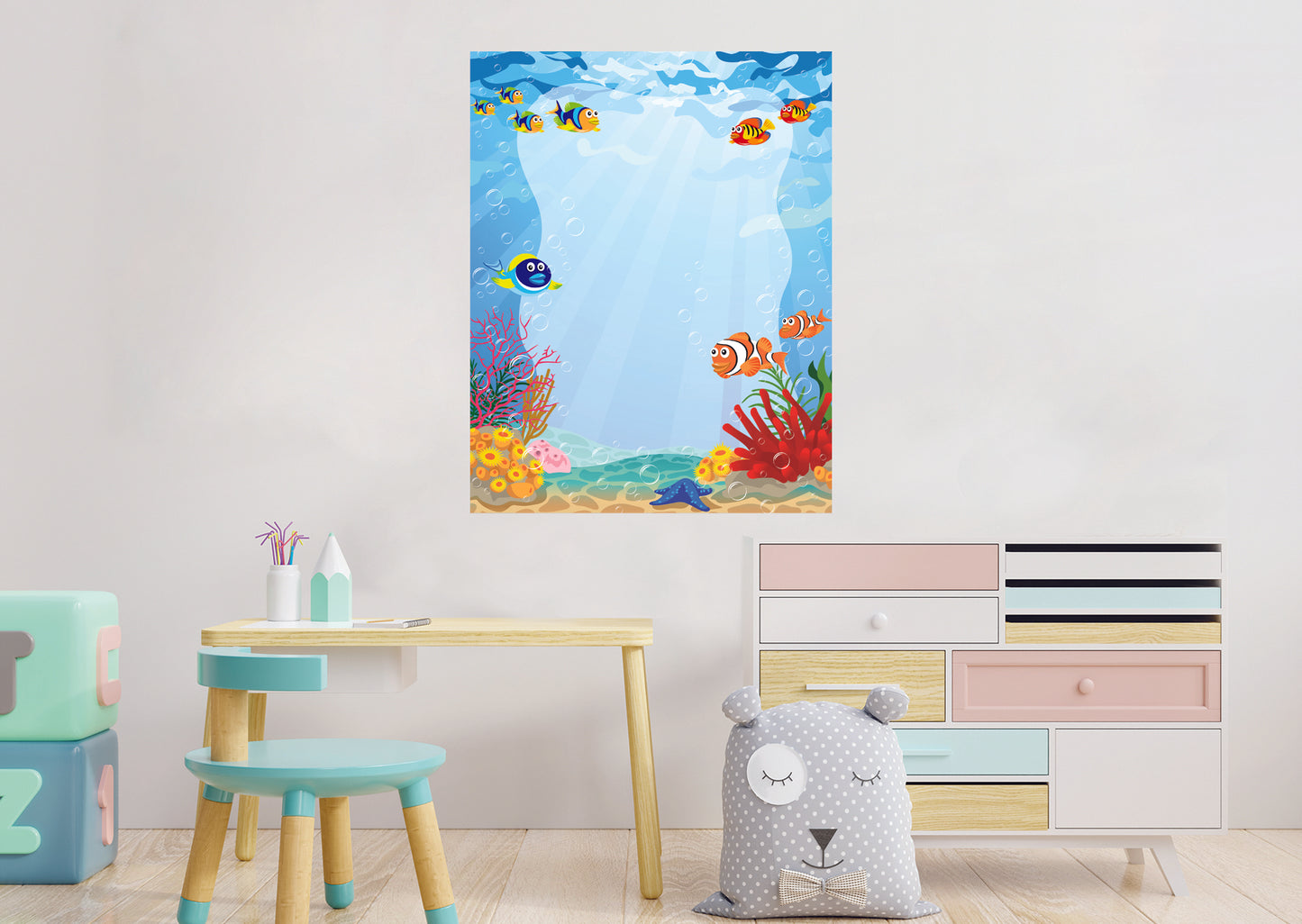 Nursery:  Depth of the Ocean Dry Erase        -   Removable Wall   Adhesive Decal