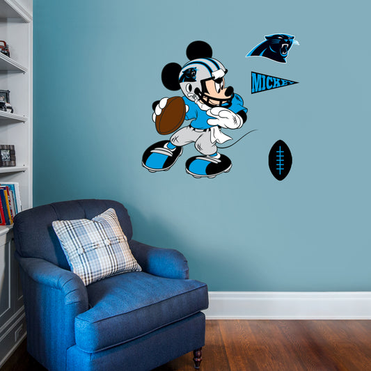 Carolina Panthers: Mickey Mouse 2021        - Officially Licensed NFL Removable     Adhesive Decal
