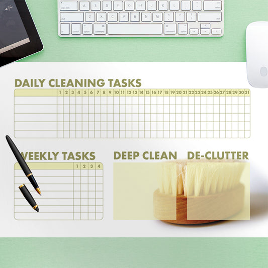 Checklist Daily Cleaning Brush  - Removable Wall Decal