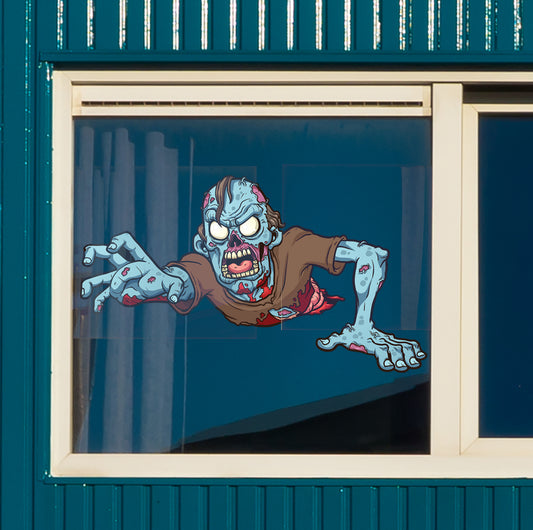 Halloween: Bloody Zombie Window Clings        -   Removable Window   Static Decal