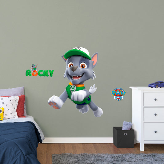 Paw Patrol: Rocky RealBig        - Officially Licensed Nickelodeon Removable     Adhesive Decal