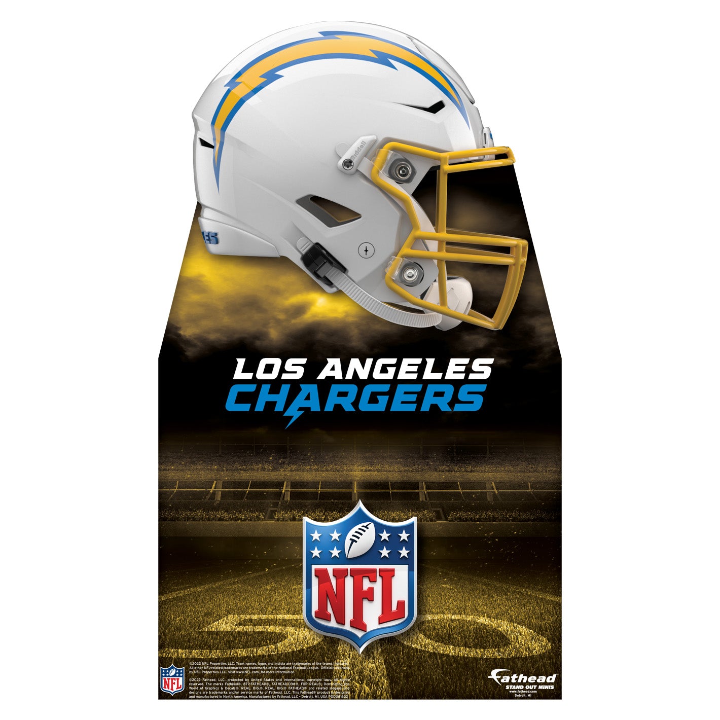 Los Angeles Chargers: 2022 Helmet Mini Cardstock Cutout - Officially L –  Fathead