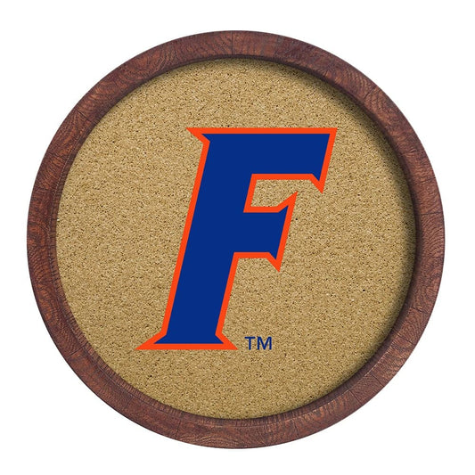 Florida Gators: F Logo - "Faux" Barrel Framed Cork Board - The Fan-Brand