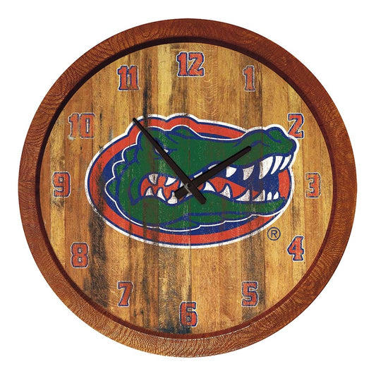 Florida Gators: Weathered "Faux" Barrel Top Wall Clock - The Fan-Brand