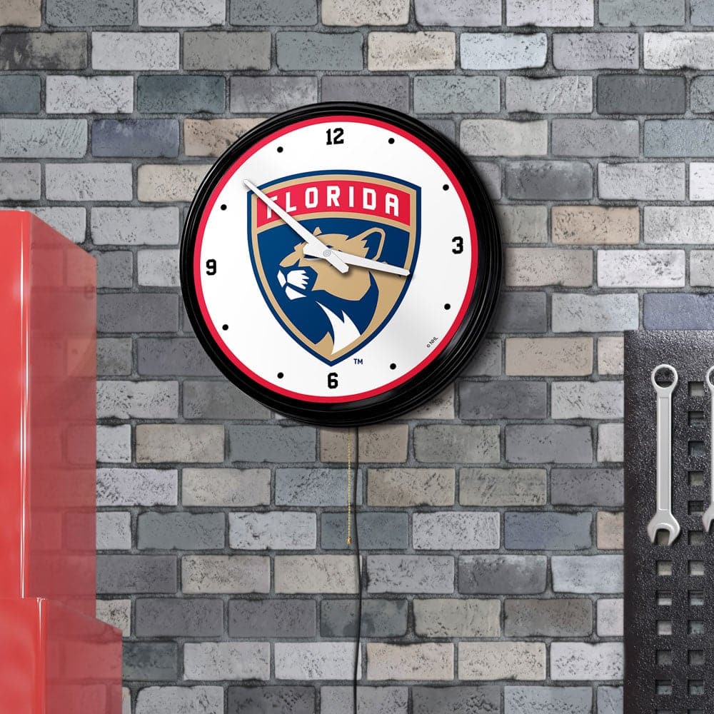 Florida Panthers: Retro Lighted Wall Clock - The Fan-Brand