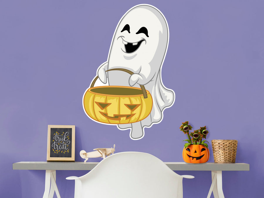 Halloween: Ghost Icon        -   Removable Wall   Adhesive Decal