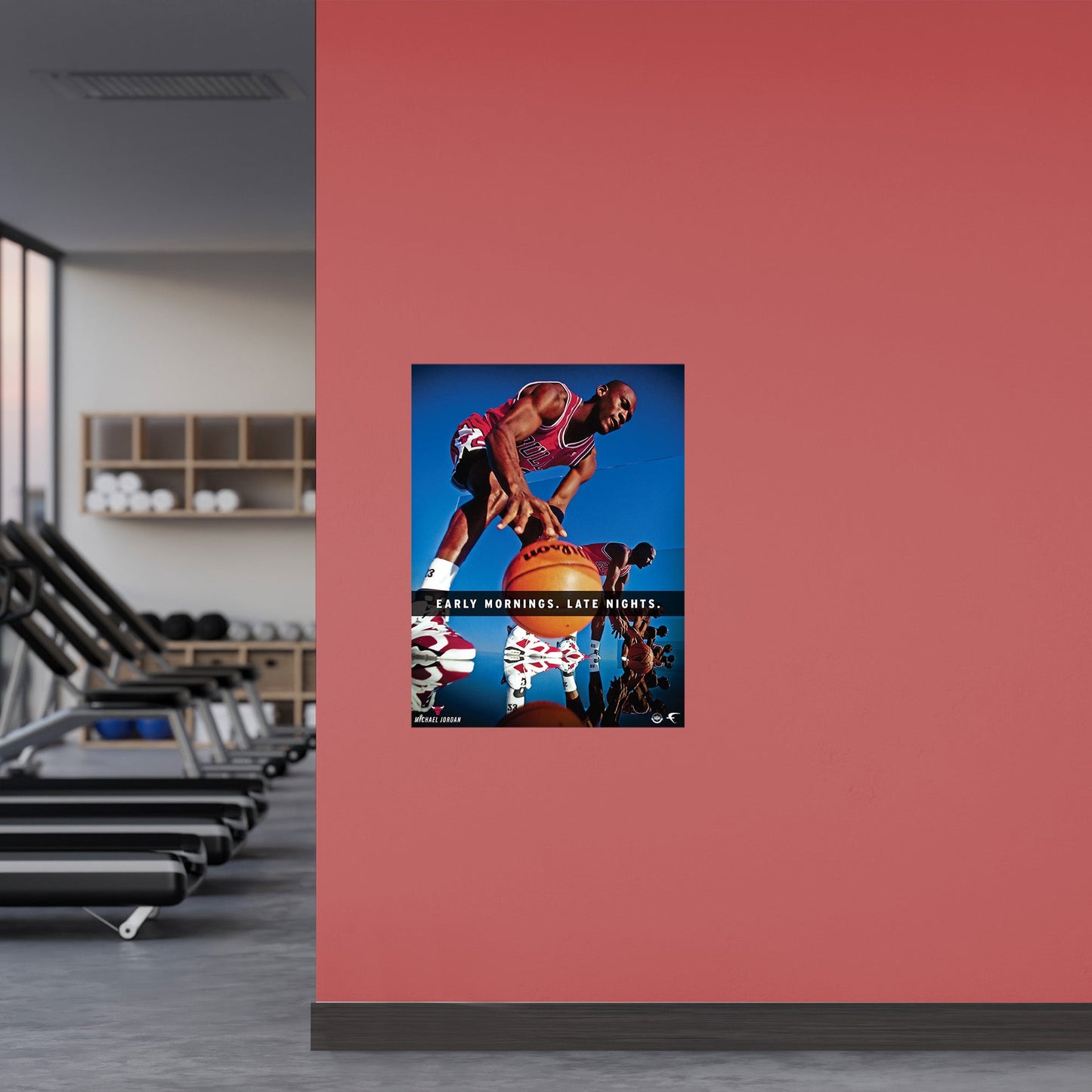Chicago Bulls: Michael Jordan Dribble Motivational Poster - Officially Licensed NBA Removable Adhesive Decal