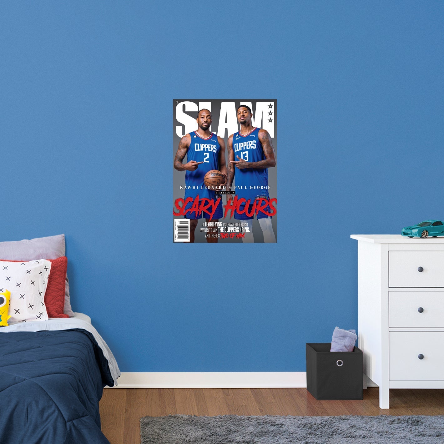 Los Angeles Clippers: Kawhi Leonard and Paul George SLAM Magazine 240 Cover Poster - Officially Licensed NBA Removable Adhesive Decal
