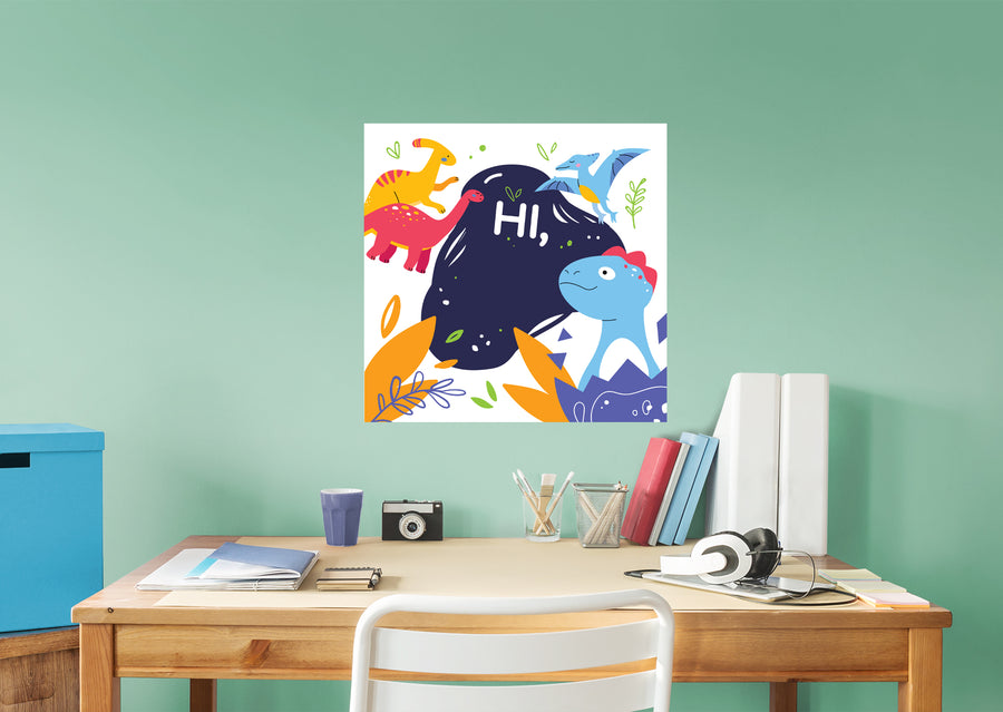 Hi Dino Dry Erase            Removable Wall   Adhesive Decal