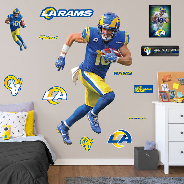 Los Angeles Rams: Cooper Kupp 2021 - NFL Removable Adhesive Wall Decal Giant Athlete +3 Wall Decals 29W x 51H