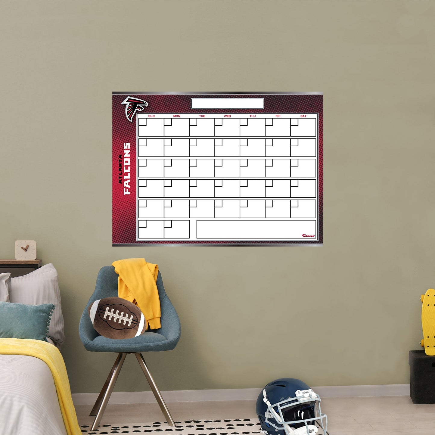 Atlanta Falcons: Dry Erase Calendar - Officially Licensed NFL Removable Adhesive Decal