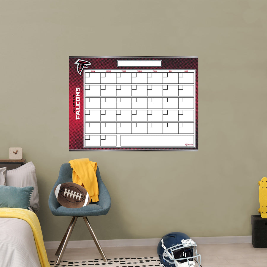 Atlanta Falcons - Dry Erase Calendar - Official NFL - Reusable Vinyl Wall Decal