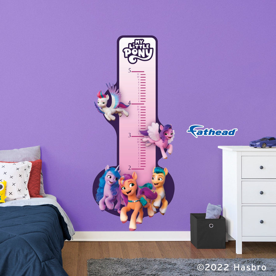 My Little Pony Five Friends - Growth Chart - Official Hasbro - Reusable Vinyl Wall Decal