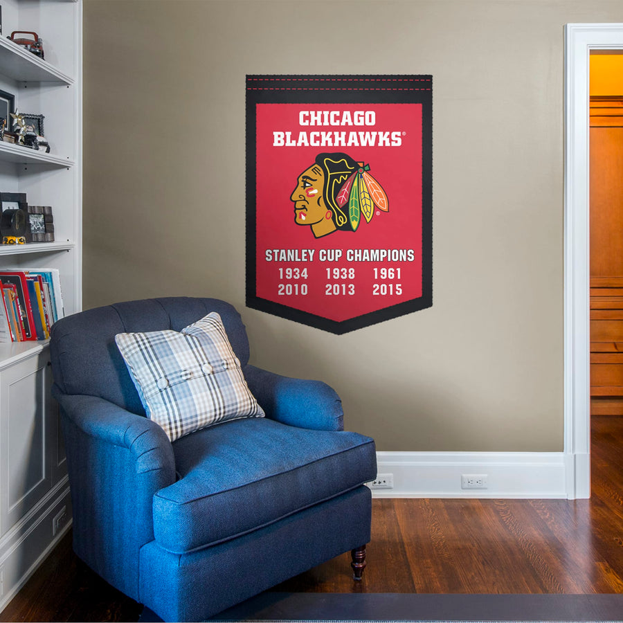Chicago Blackhawks - RealBig Stanley Cup Champs Banner Collection - Official NHL - Reusable Vinyl Wall Decals