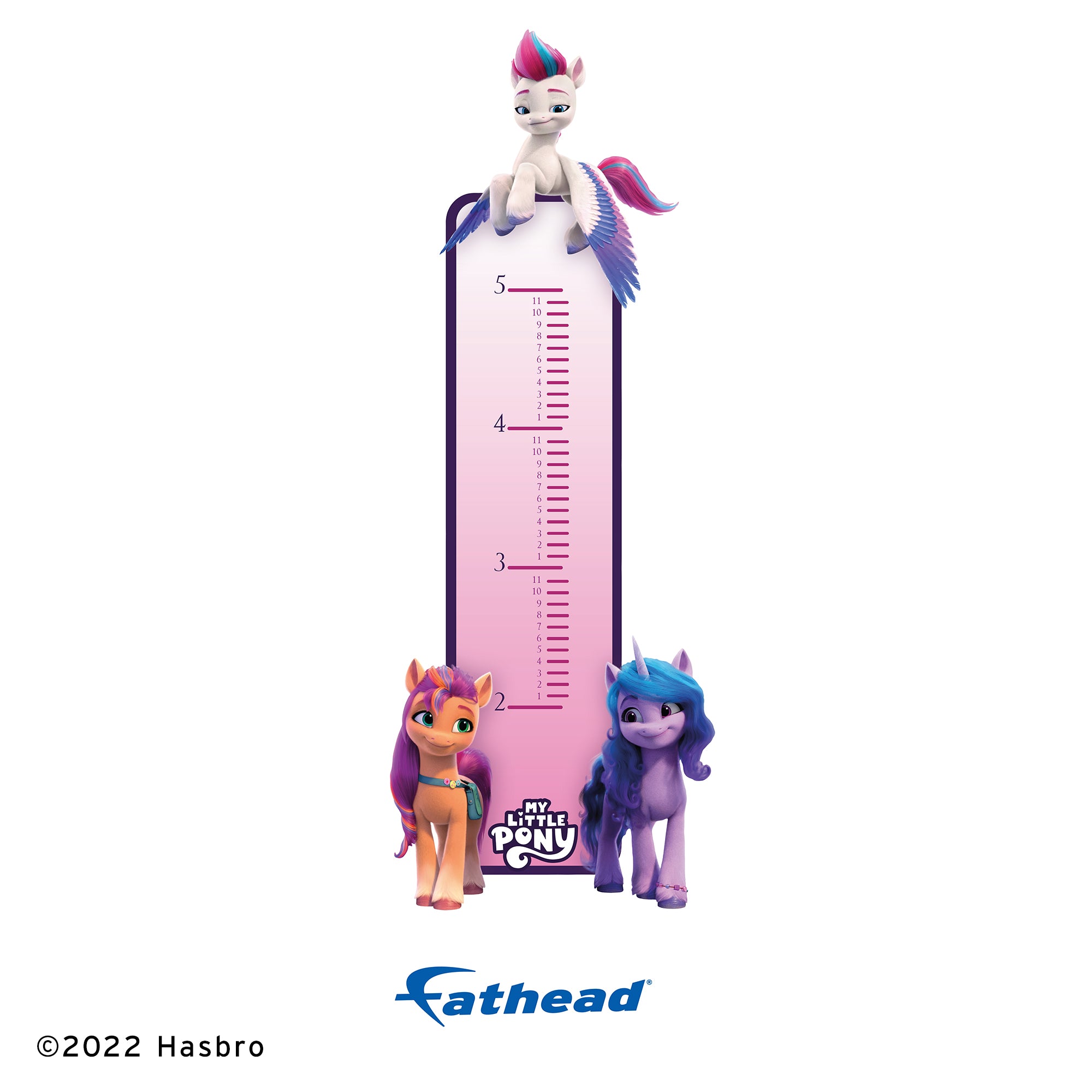 My Little Pony Three Ponies Growth Chart Official Hasbro Reusabl