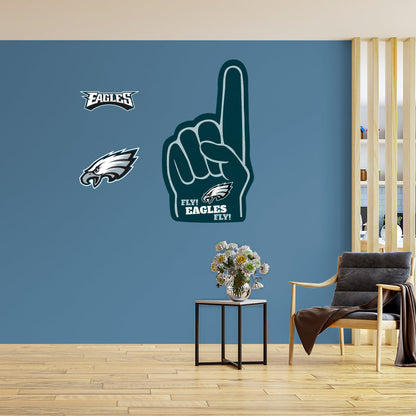 Philadelphia Eagles: Foam Finger - Officially Licensed NFL Removable Adhesive Decal