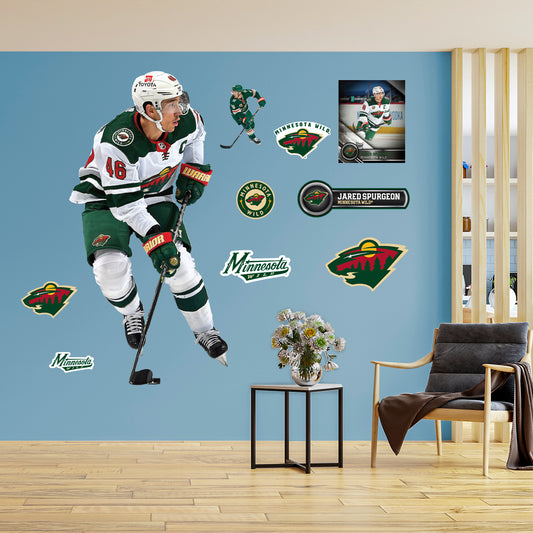 Minnesota Wild: Jared Spurgeon         - Officially Licensed NHL Removable     Adhesive Decal
