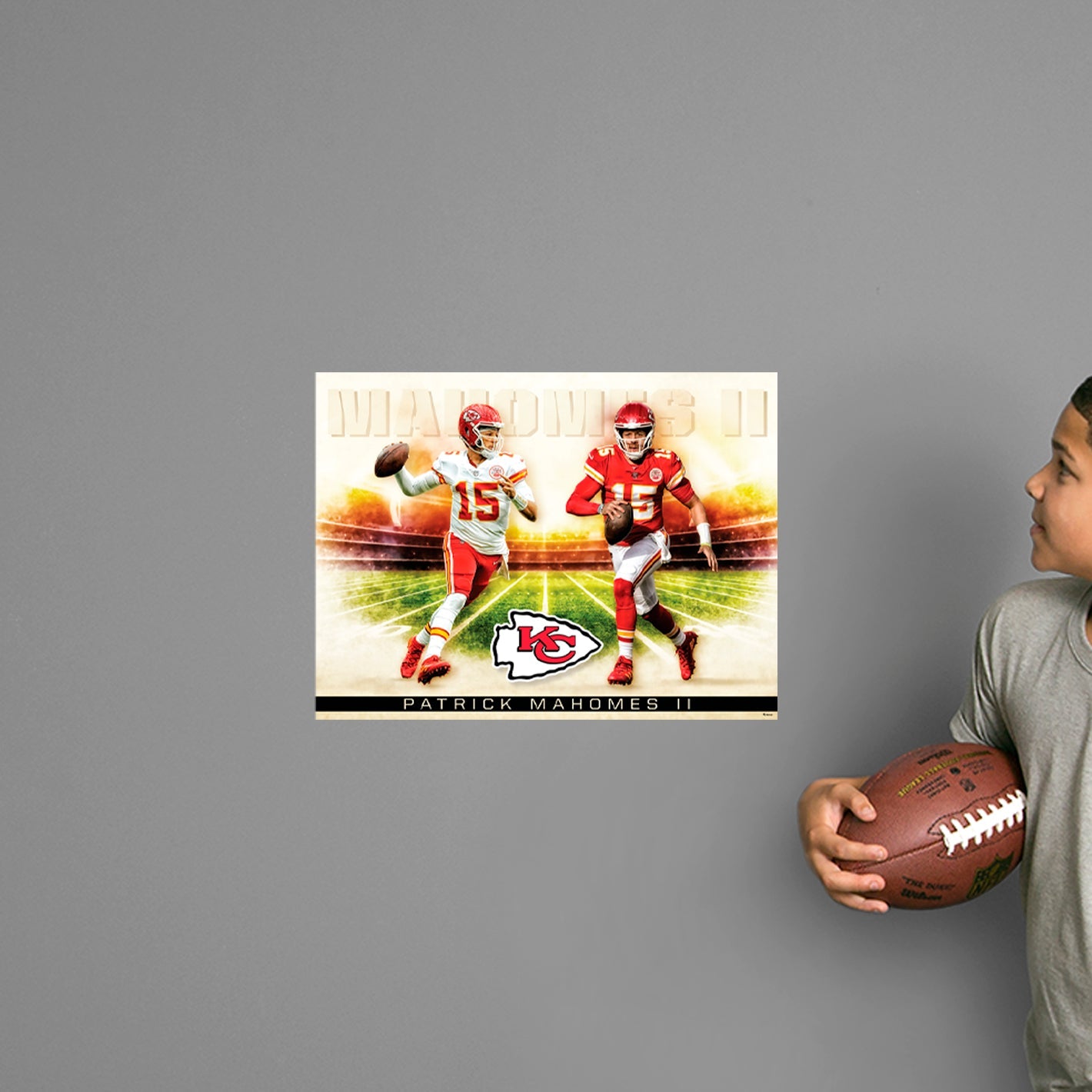 Kansas City Chiefs: Patrick Mahomes II Icon Poster - Officially Licensed NFL Removable Adhesive Decal