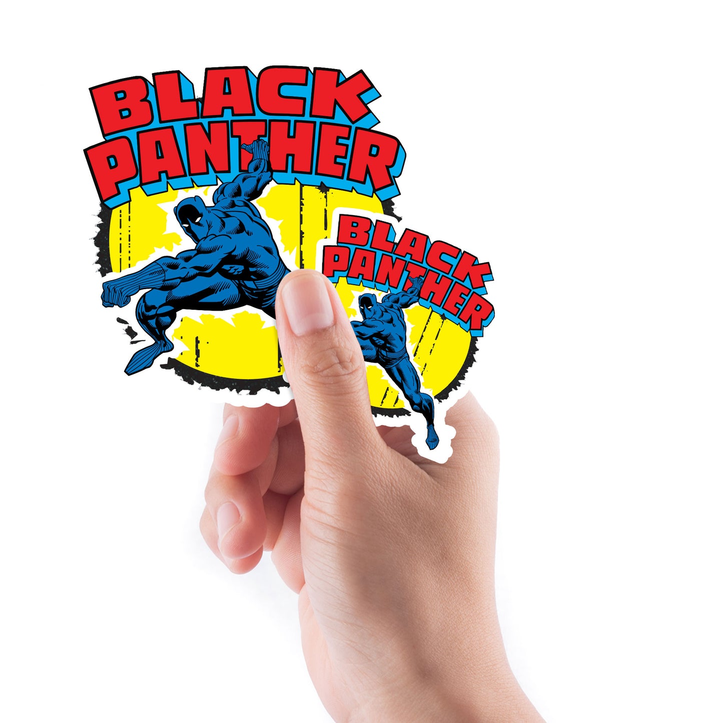 Sheet of 5 -Black Panther Retro Badge MINI        - Officially Licensed Marvel Removable    Adhesive Decal