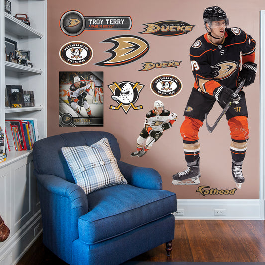 Anaheim Ducks: Troy Terry         - Officially Licensed NHL Removable     Adhesive Decal