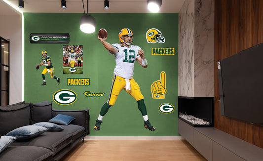Green Bay Packers: Aaron Rodgers  Away        - Officially Licensed NFL Removable     Adhesive Decal