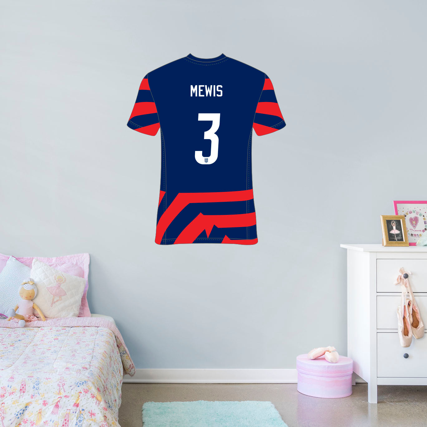 Sam Mewis Jersey Graphic Icon        - Officially Licensed USWNT Removable     Adhesive Decal