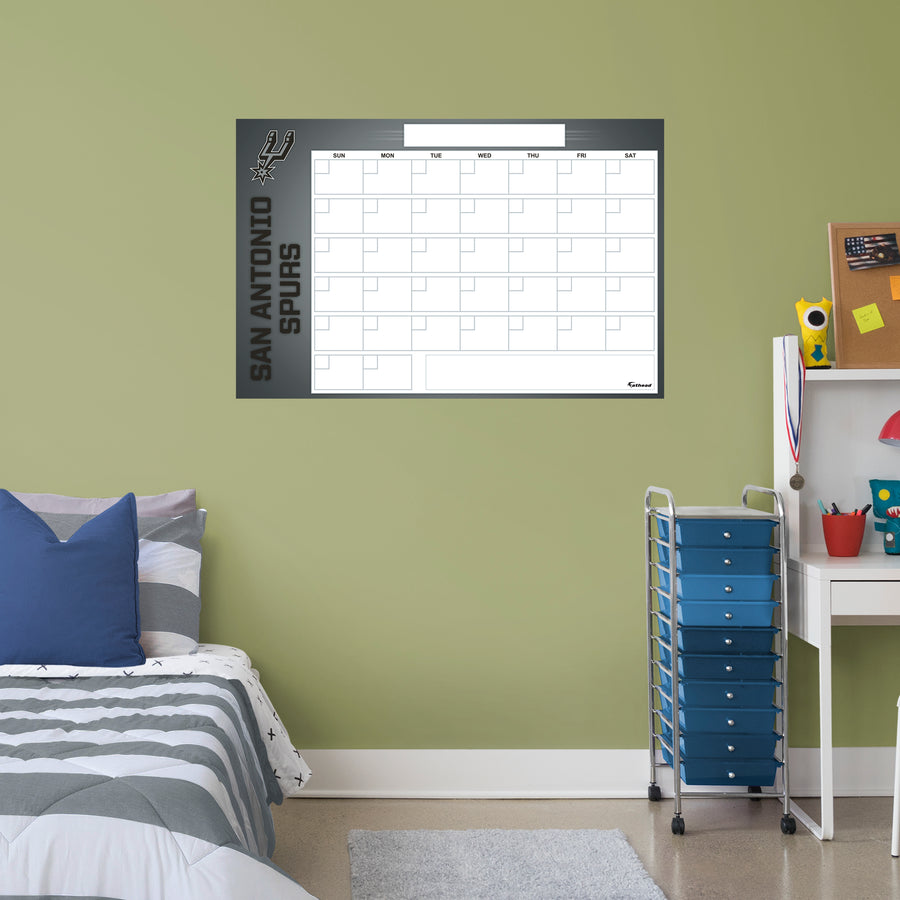 San Antonio Spurs - Dry Erase Calendar - Official NBA - Reusable Vinyl Wall Decal