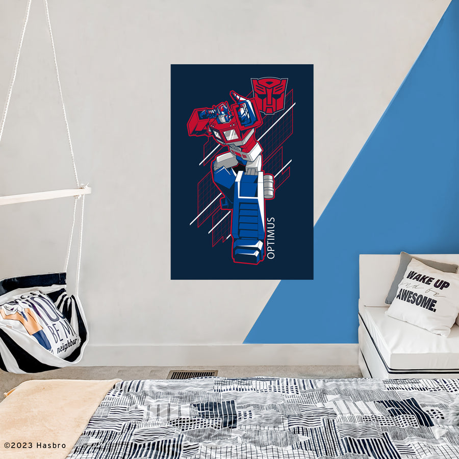 Optimus Prime - Peel & Stick Poster - Official Hasbro - Transformers Classic - Reusable Vinyl Wall Decal