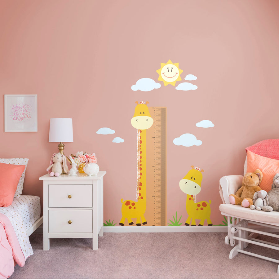 Nursery: Giraffe Growth Chart - Removable Vinyl Decal