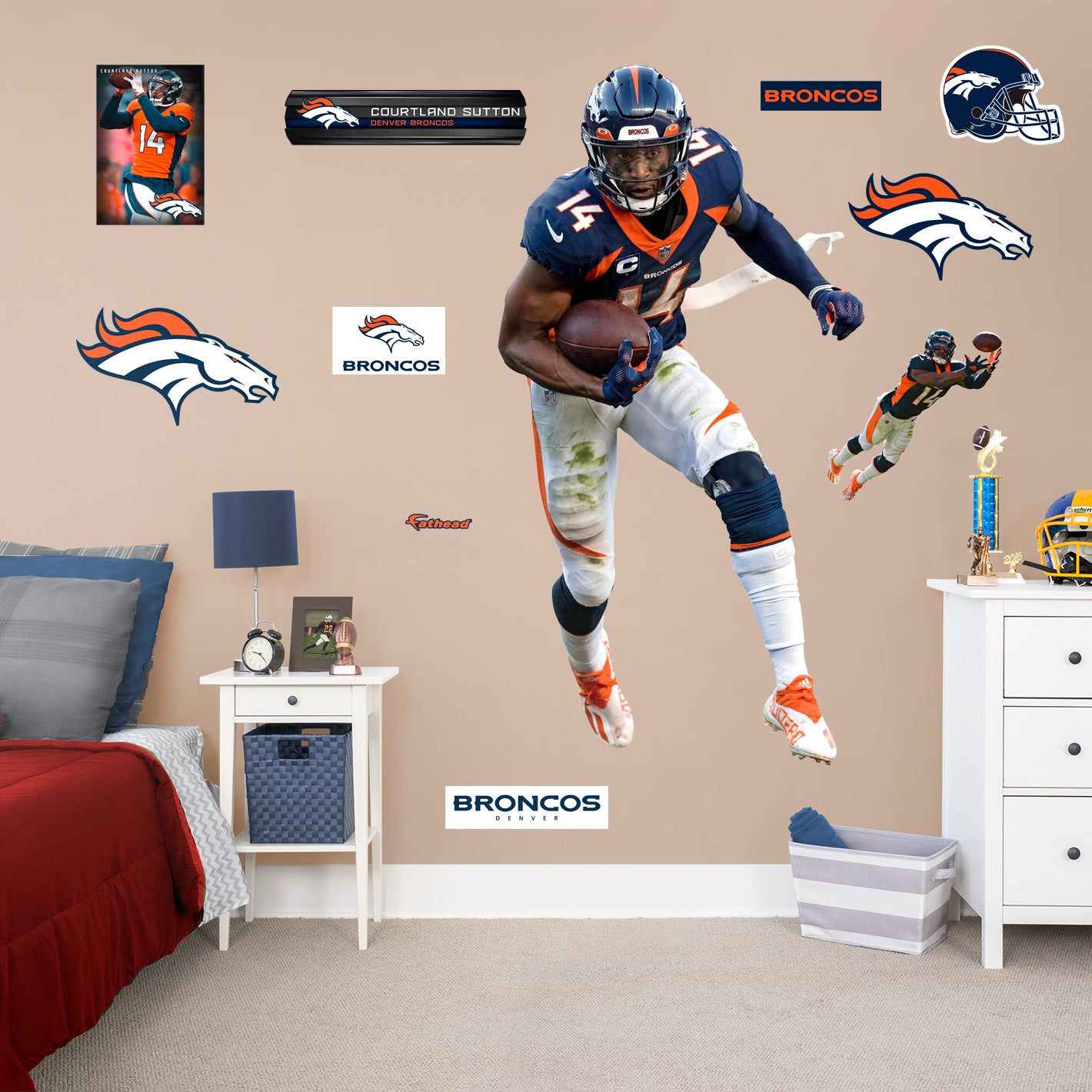 Denver Broncos: Courtland Sutton         - Officially Licensed NFL Removable     Adhesive Decal