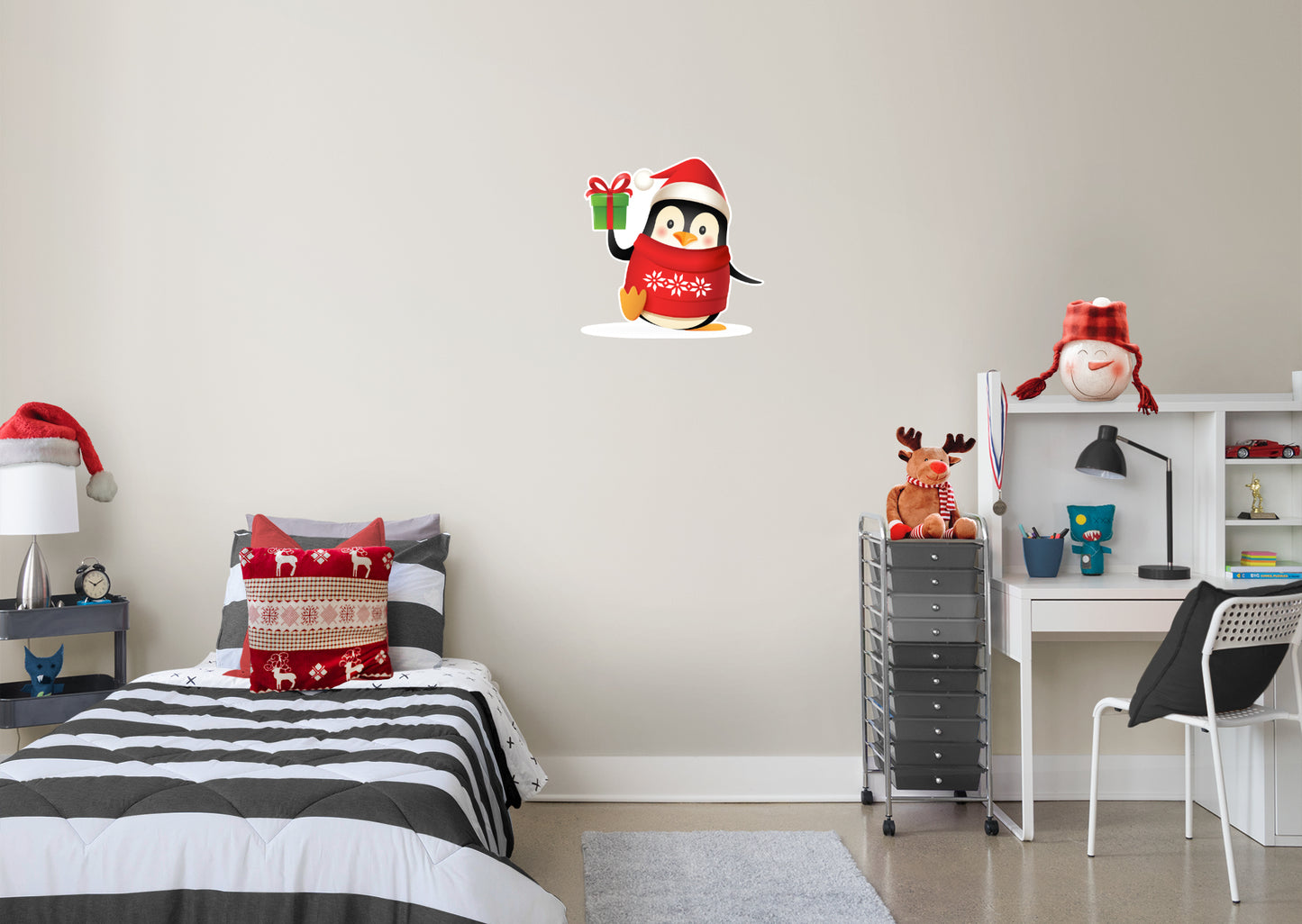 Christmas: Penguin with Red Sweater Die-Cut Character - Removable Adhesive Decal