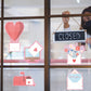 Valentine's Day: Love Letters Window Clings - Removable Window Static Decal
