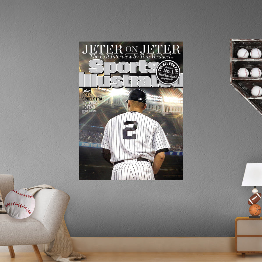 Derek Jeter - September 2014 Sports Illustrated Cover - Peel & Stick Poster - Official MLB - New York Yankees - Reusable Vinyl Wall Decal
