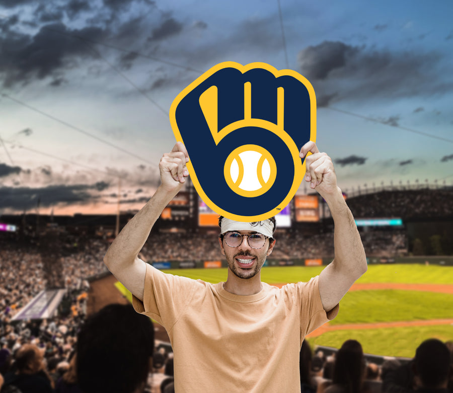 Logo - Big Head - Official MLB - Milwaukee Brewers - Foam Core Cutout