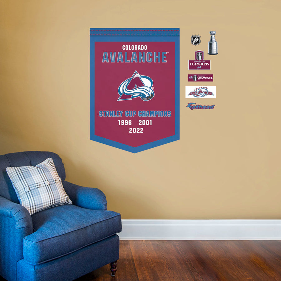 Colorado Avalanche - RealBig 2022 Stanley Cup Champions Banner Collection - Official NHL - Reusable Vinyl Wall Decals