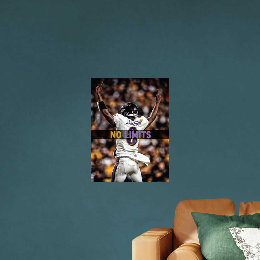 Baltimore Ravens: Lamar Jackson  Motivational Poster        - Officially Licensed NFL Removable     Adhesive Decal