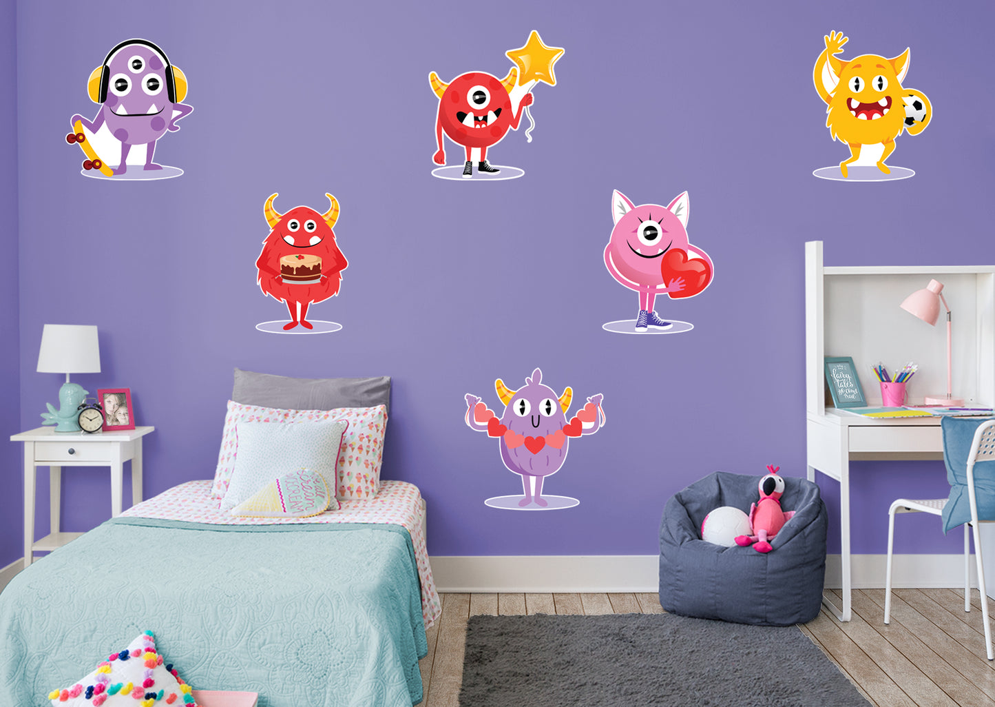 Monster:  Loving Monsters Collection        -   Removable Wall   Adhesive Decal