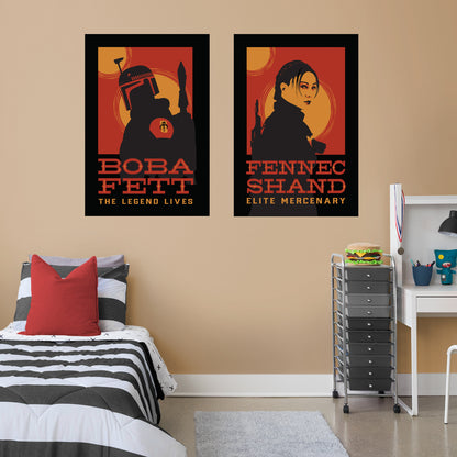 Book of Boba Fett: Boba Fett & Fennec Shand Tatooine Vista Poster Collection        - Officially Licensed Star Wars Removable     Adhesive Decal