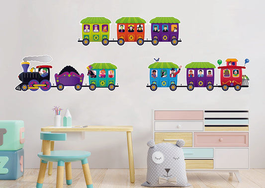 Nursery:  Circus Trains Collection        -   Removable Wall   Adhesive Decal