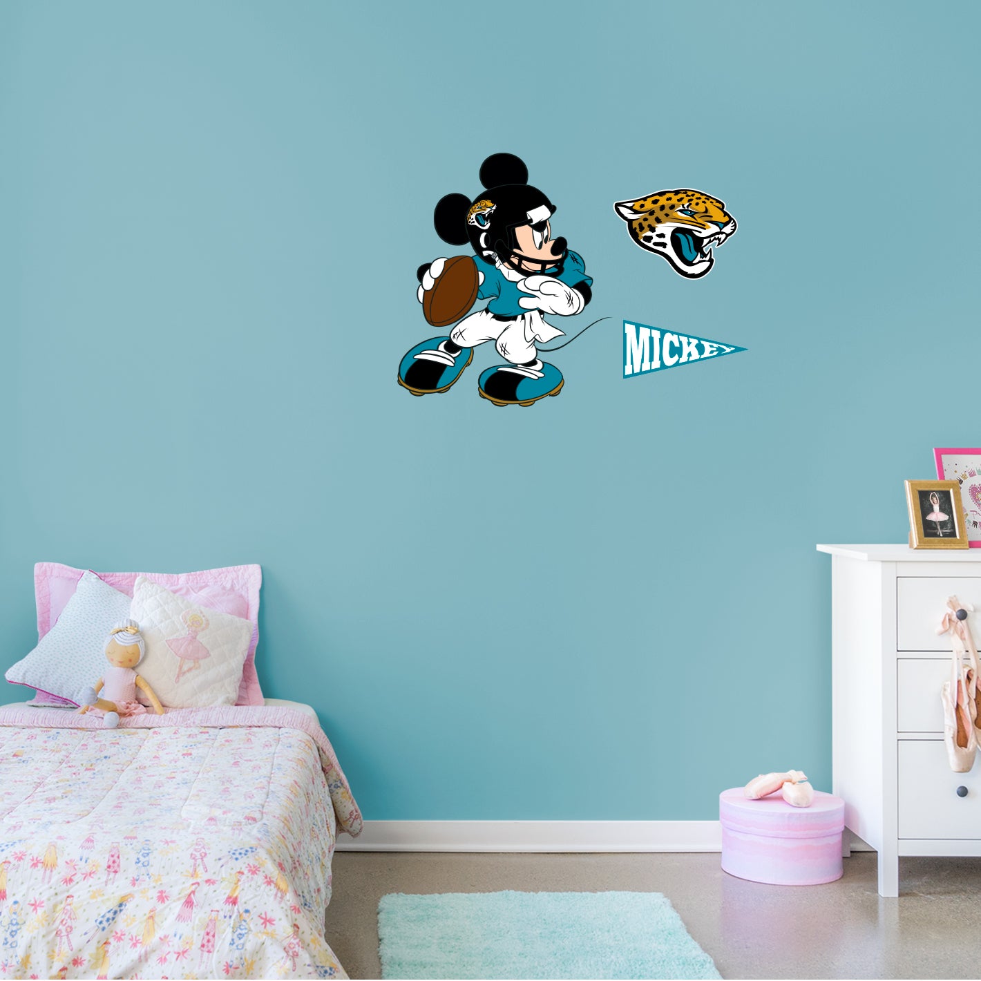 Jacksonville Jaguars: Mickey Mouse 2021        - Officially Licensed NFL Removable     Adhesive Decal