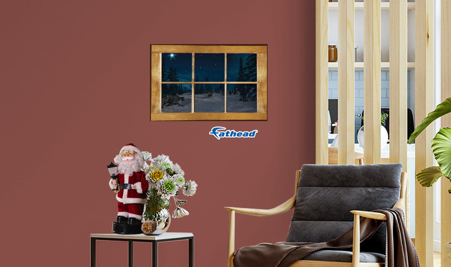 Christmas:  Forest Night Instant Windows        -   Removable     Adhesive Decal