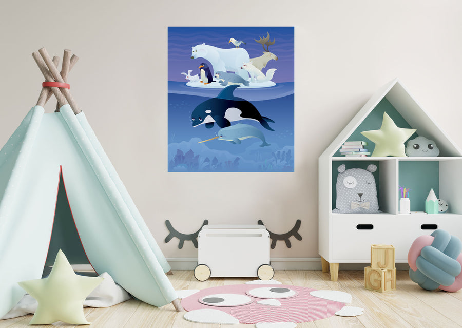 Nursery:  North Pole Mural        -   Removable Wall   Adhesive Decal