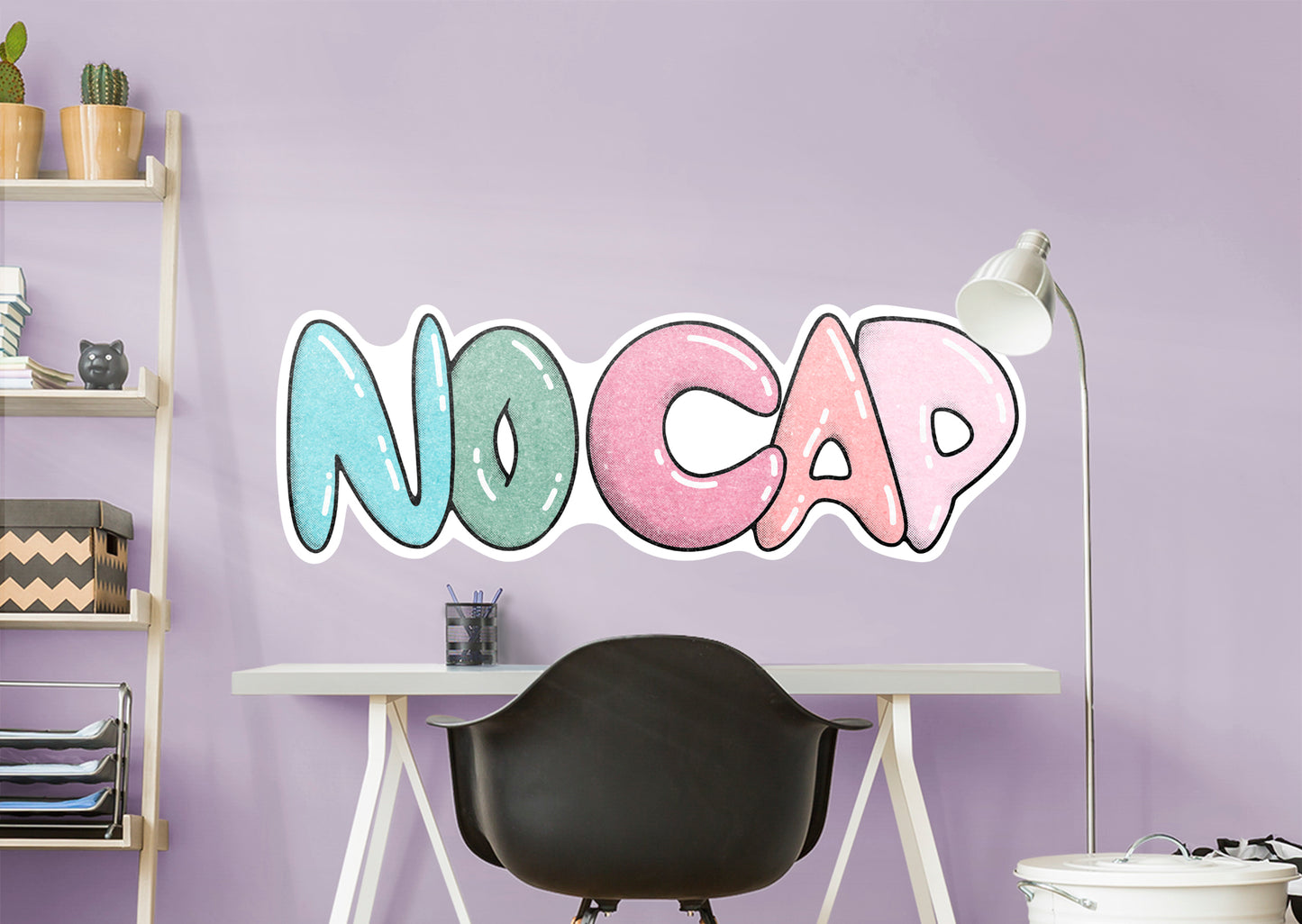 No Cap Lettering        - Officially Licensed Big Moods Removable     Adhesive Decal