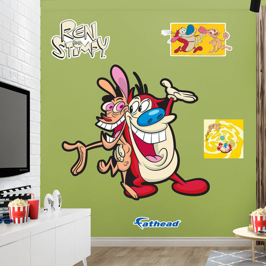 Ren and Stimpy: Ren & Stimpy Smiling RealBig        - Officially Licensed Nickelodeon Removable     Adhesive Decal